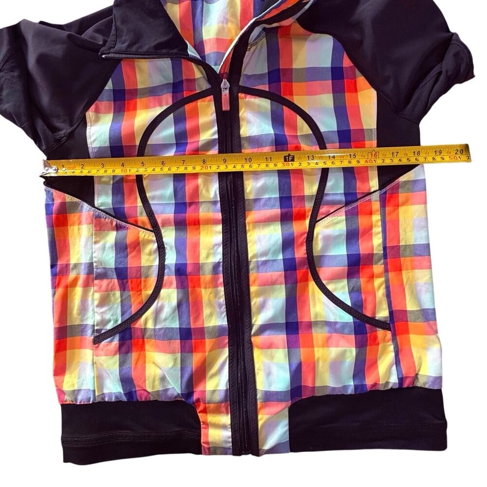 Rare Lululemon SeaWheeze Track Attack Jacket Rainbow Plaid Full Zip Size 4 / 6 - Picture 5 of 13